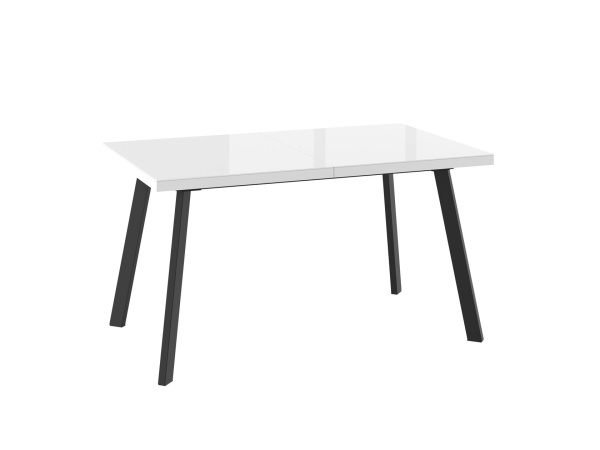 Стол BORG-140, раздвижной со стеклом 140(180)х85, БЕЛЫЙ ОПТИВАЙТ/ЧЕРНЫЙ)